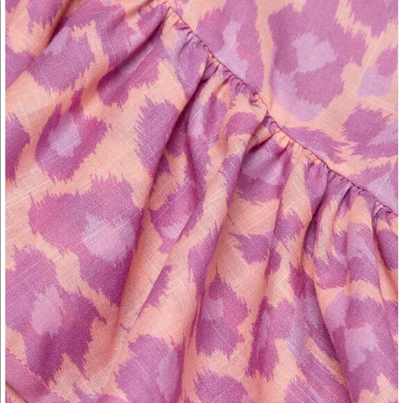 Zimmermann Teddy Ruffle Drawstring Belted Leopard Animal Print Midi Dress - Picture 5 of 10